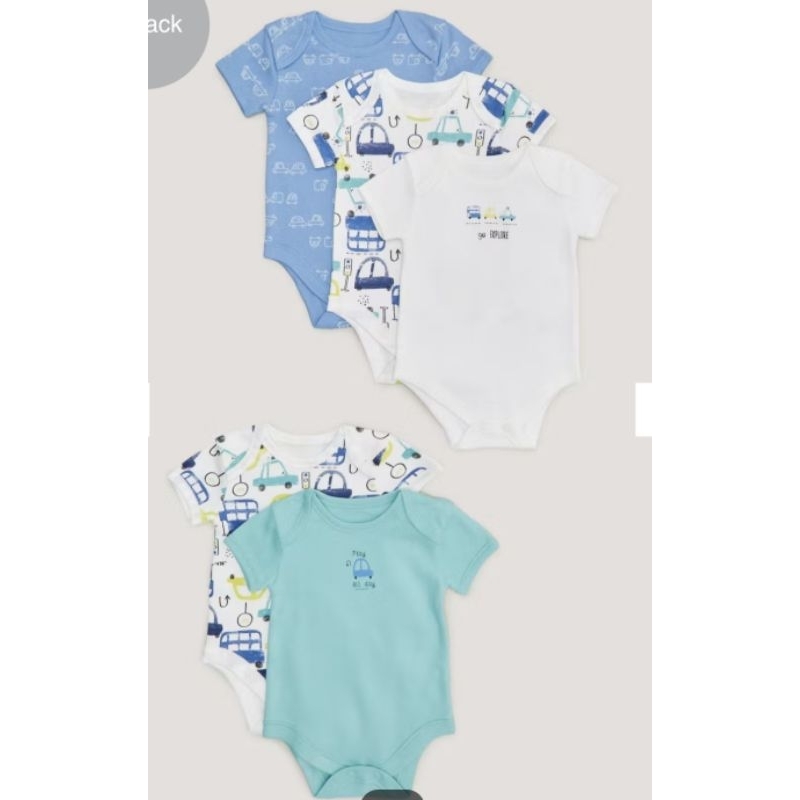 Set 5 bodysuit cotton cho bé trai Mat@lan UK A.uth
