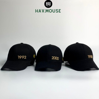 Nón năm sinh HAV mouse, mũ lưỡi trai nam cao cấp, nón cặp nam nữ thêu năm sinh từ 2005 đến 1980