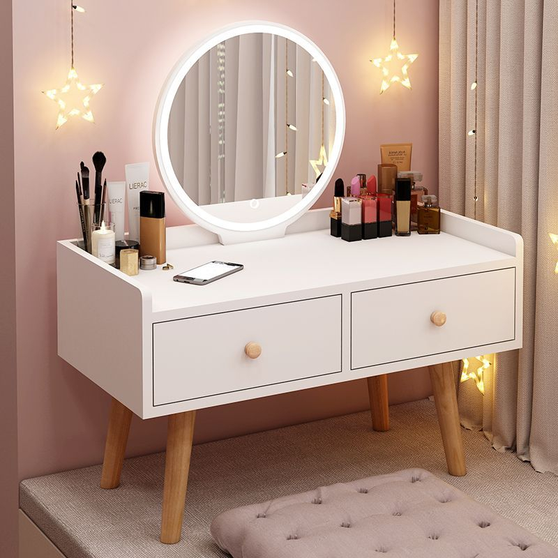 Bàn trang điểm ngồi bệt có đèn led MANZI DECOR 2 ngăn kéo AK05 có gương giành cho nàng mê làm đẹp