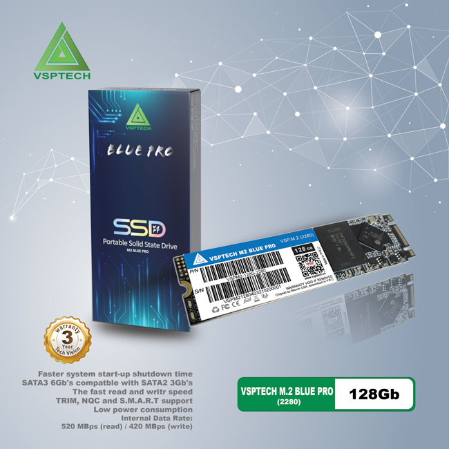 Ổ CỨNG SSD VSPTECH BLUE PRO M.2 (2280) 128GB - 512GB