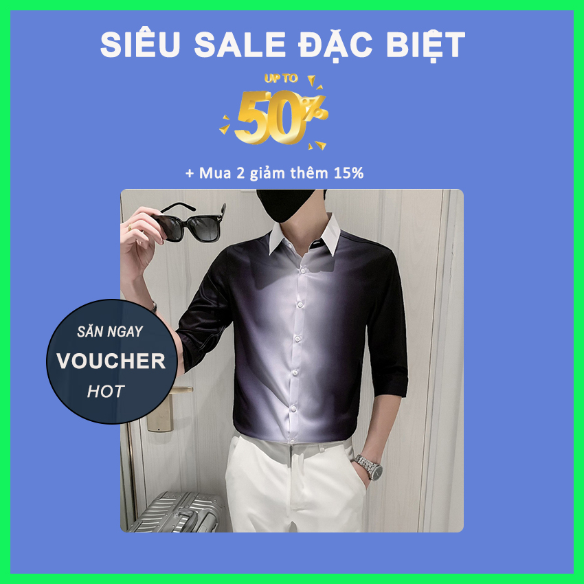 Áo sơ mi.Phong cách độc lạ, chuyển màu đa sắc mã- H61