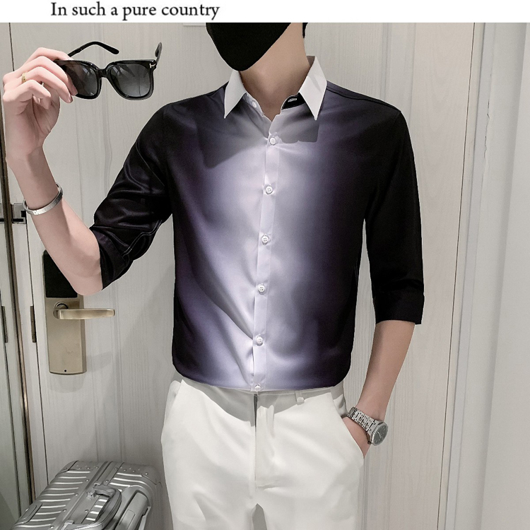 Áo sơ mi.Phong cách độc lạ, chuyển màu đa sắc mã- H61