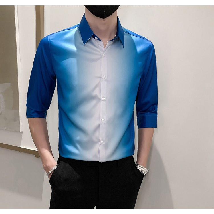 Áo sơ mi.Phong cách độc lạ, chuyển màu đa sắc mã- H61