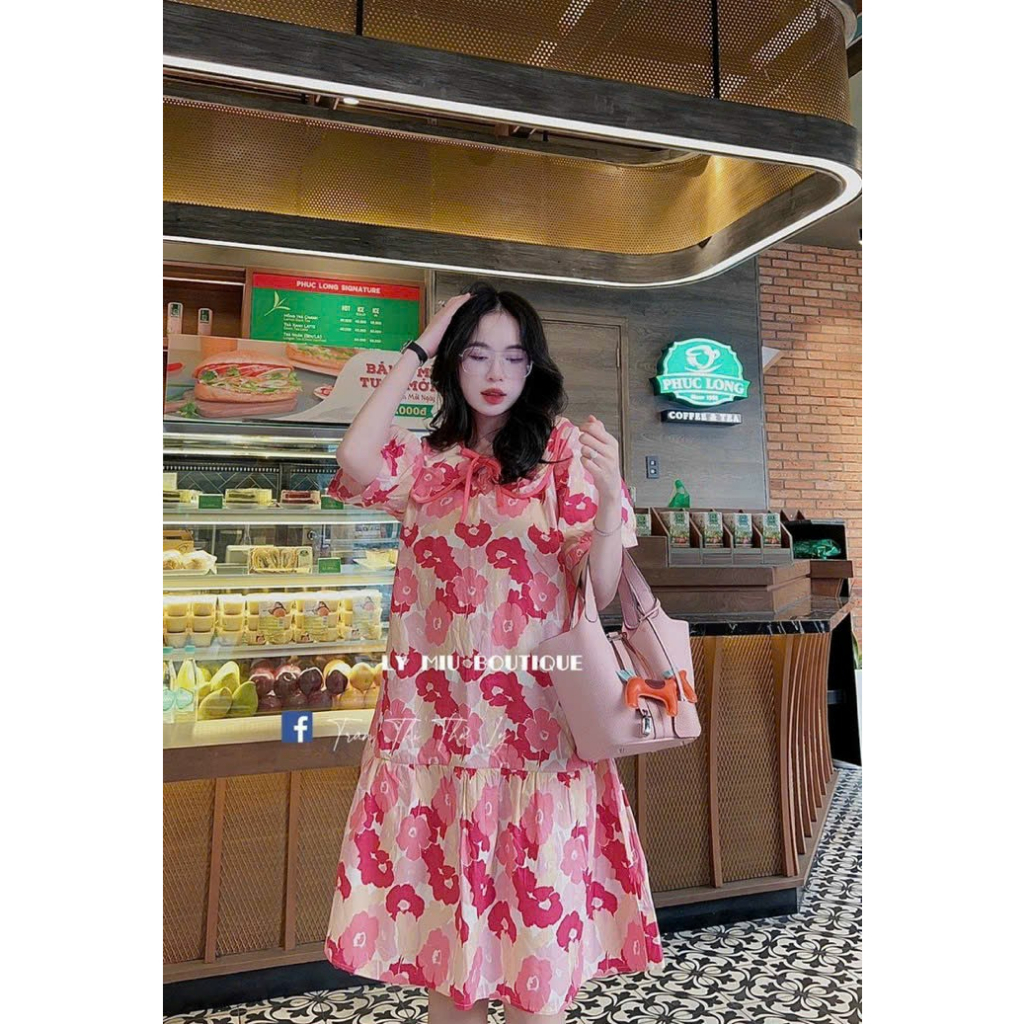 Đầm váy nữ babydoll, chất lụa kate baby xòe cổ bẻ cột dây tay ngắn dành cho các nàng diện đi chơi siêu cutte xinh xắn