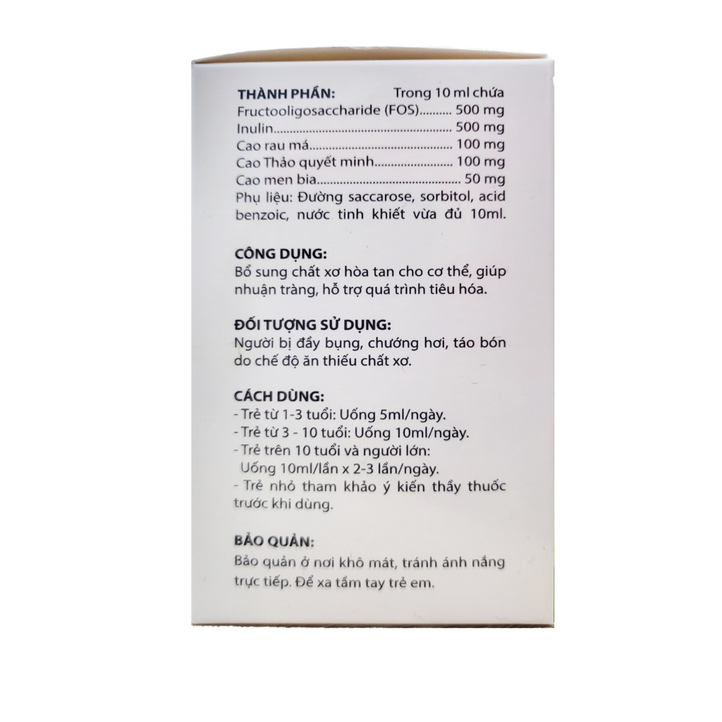 Ống Uống Fiber StarUSA Fobe Bổ Sung Chất Xơ, Giảm Táo Bón Hỗ Trợ Tiêu Hóa Cho Trẻ - Hộp 20 ống/10ml