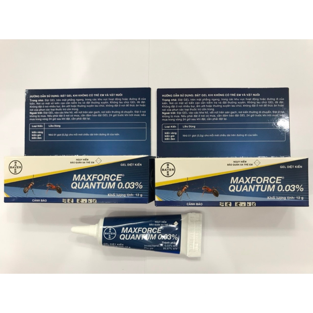 Gel diệt kiến MAXFORCE QUANTUM 0.03%, hiệu quả diệt kiến, tồn lưu đến 6 tháng, sản phẩm của Bayer, (tuýp 12g)