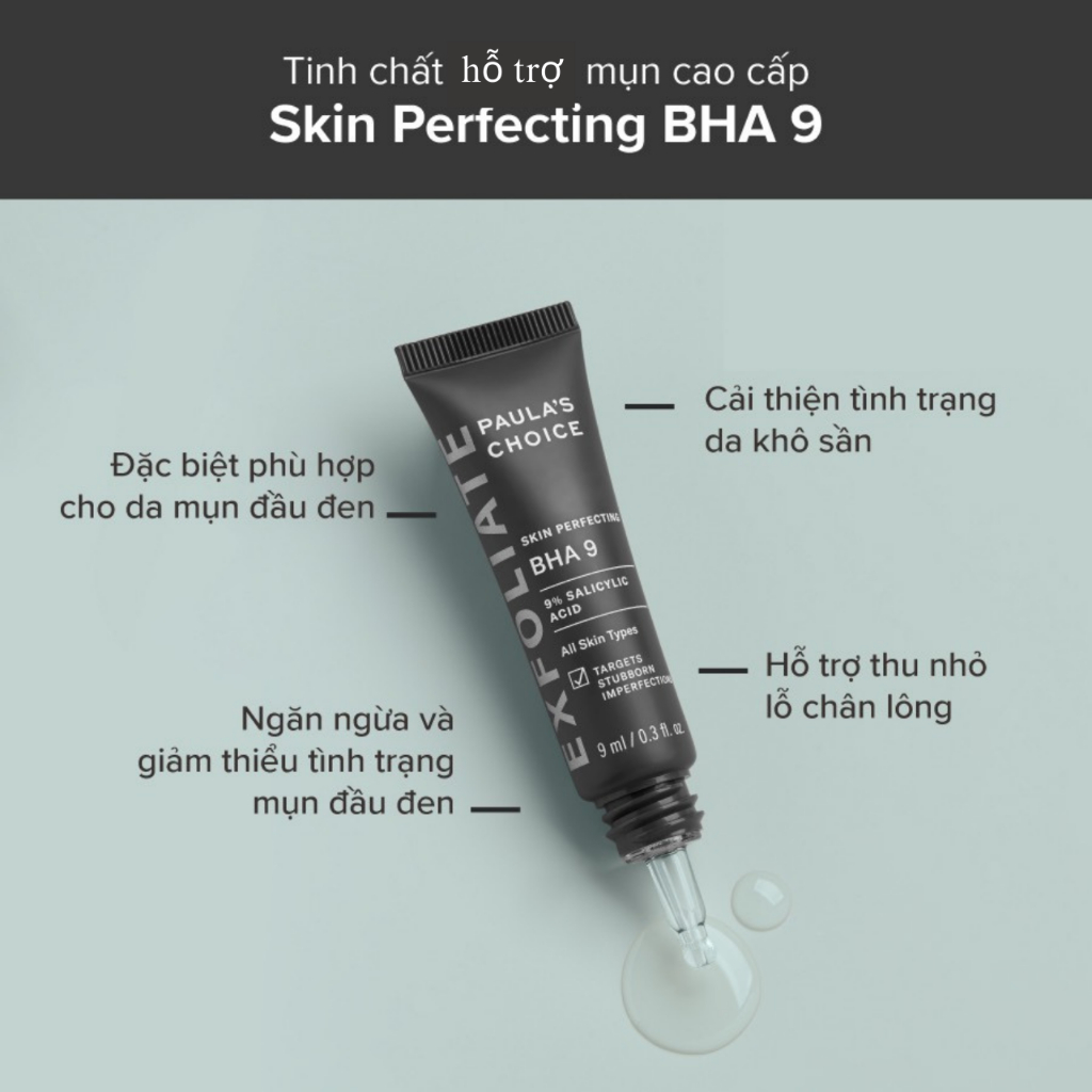 [PAULA'S CHOICE] BHA Chấm Điểm Giảm Mụn Sưng Viêm, Mụn Ẩn Và Mụn Đầu Đen 9% BHA Skin Perfecting BHA 9 0.83ml  (Mã 7739)