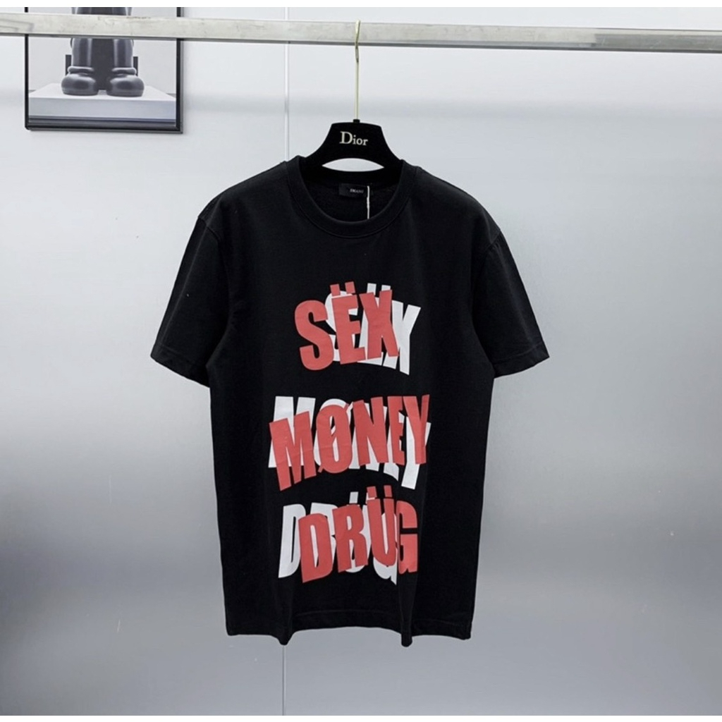 Áo phông nam nữ Premium cotton in chữ Sex Money Brug bóng hottrend mùa hè 2023
