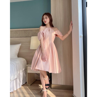 Đầm bigsize chất tafta cổ yếm trễ vai xinh yêu duyên dáng ( Thời trang Vicky G - Anitagreen ) HN0423