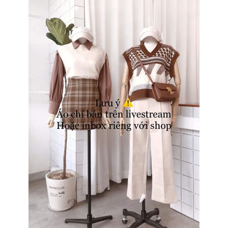 Áo len gile thổ cẩm mix Hàn