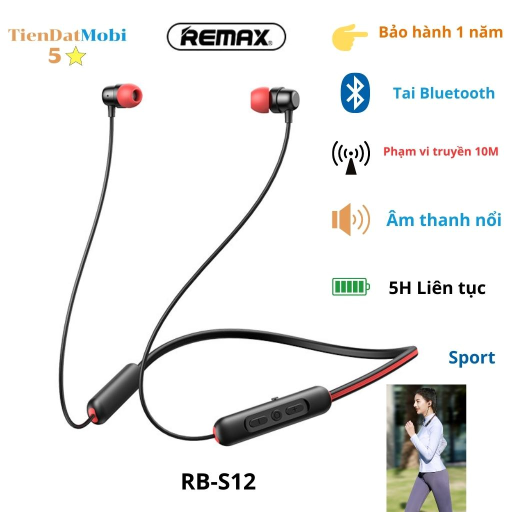 Tai nghe Bluetooth ,REMAX RB - S12, âm thanh nổi, Tai nghe không dây nghe nhạc, chơi game, thể thao