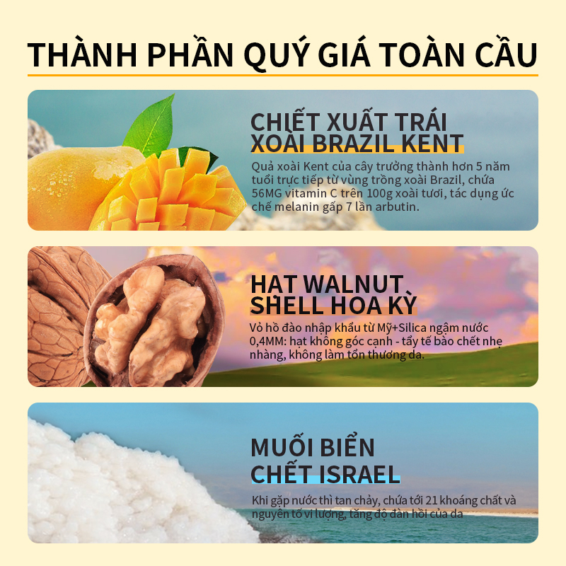 Bộ làm trắng cơ thể GMEELAN Tẩy tế bào chết Body 350g Sữa cơ thể 150g Phun cơ thể 50ml