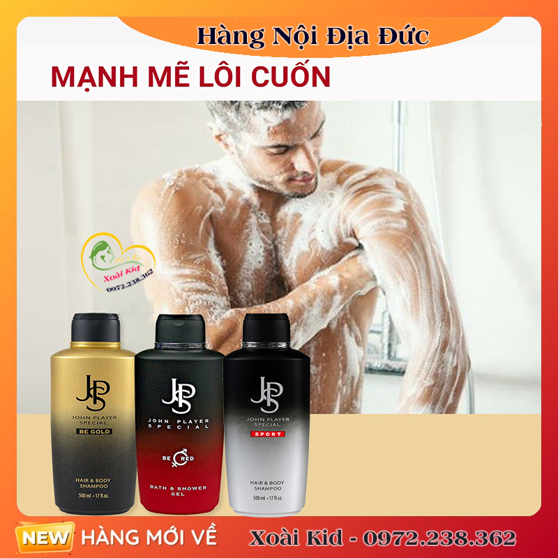 Nội địa Đức Đủ BillSữa tắm gội nam JSP của Đức, sữa tắm gội 2in1 nước hoa nam .