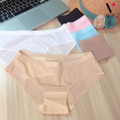 [BST mới] Quần lót nữ biết thở không đường may Vicci 209 kẻ caro thông hơi màu da