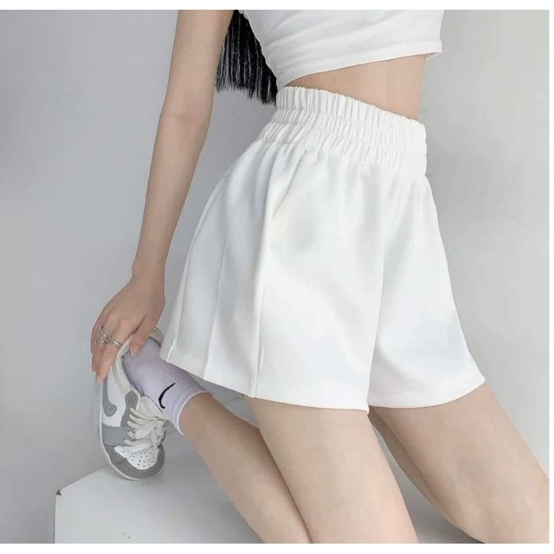 Quần short nữ, quần đùi nữ lưng chun chất phồng ống rộng cực mát freesize <60kg | BigBuy360 - bigbuy360.vn