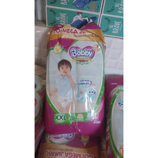 Tã quần bobby lõi nén thần kỳ 3mm gạo non mega jumbo m112/l96/xl84/xxl76