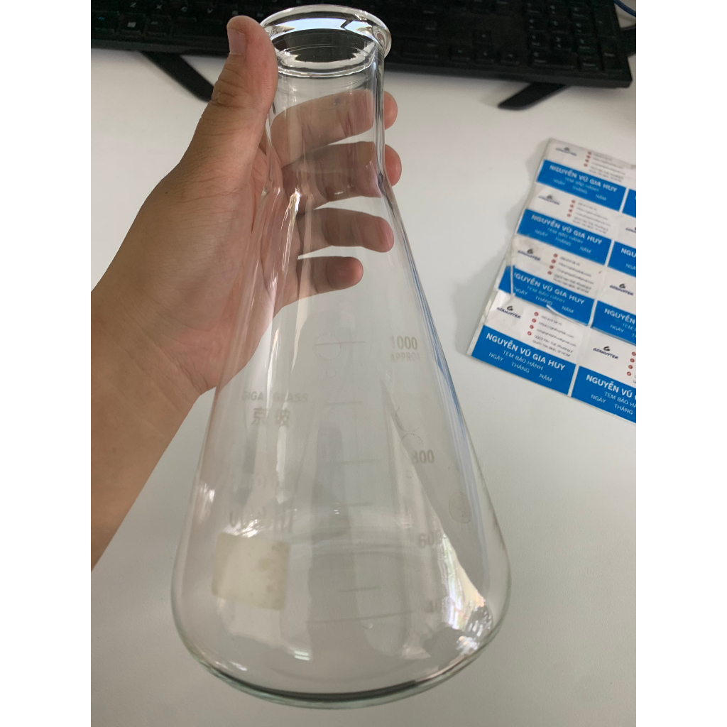 Bình tam giác thủy tinh 50ml 100ml 250ml 500ml 1000ml