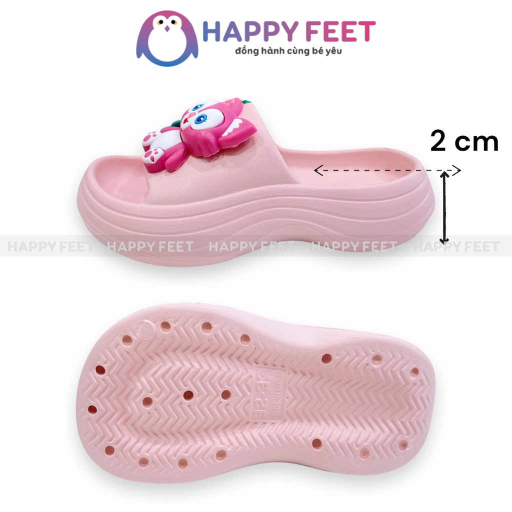 Dép lê cho bé siêu nhẹ chống trơn, lê đúc liền hình đáng yêu cho bé gái 3- 9 tuổi