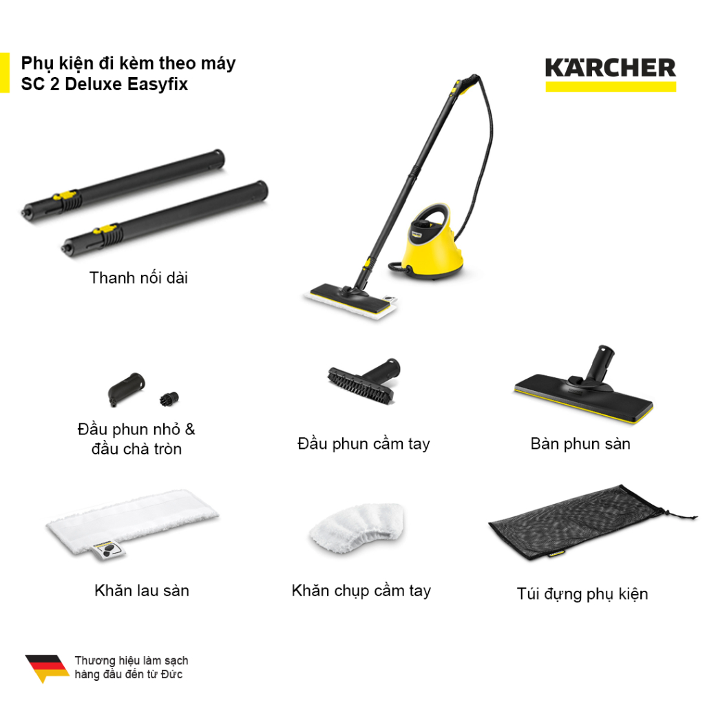 Máy làm sạch bằng hơi nước nóng Karcher SC 2 Deluxe easyfix