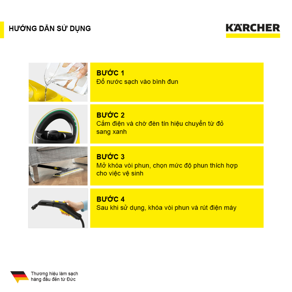 Máy làm sạch bằng hơi nước nóng Karcher SC 2 Deluxe easyfix