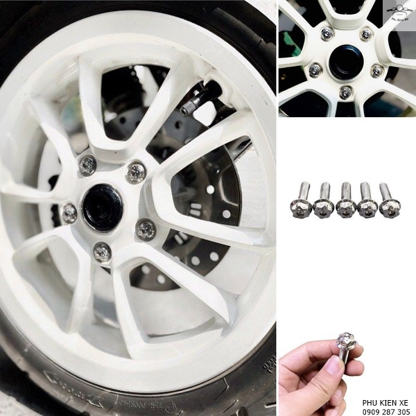 Ốc Salaya Vespa Full CNC Cho Mâm Trước