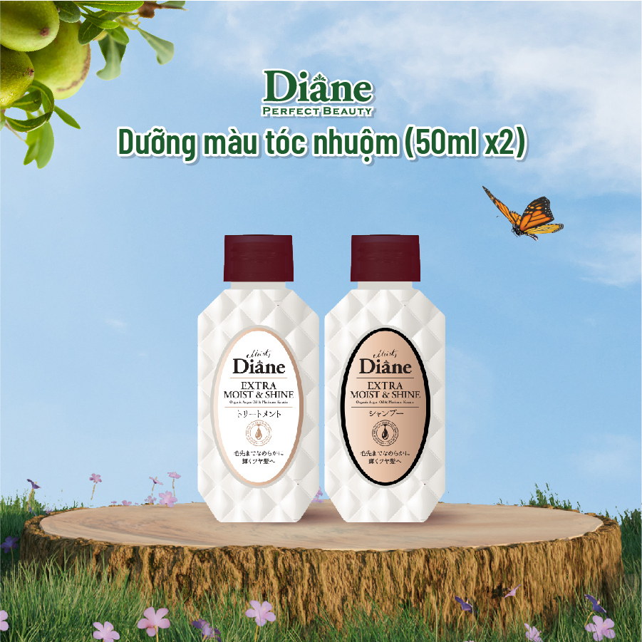 Dầu Xả Phục Hồi Tóc Sáng Bóng Moist Diane Extra Shine 450ml dành cho mái tóc khô, xỉn màu, không mượt.