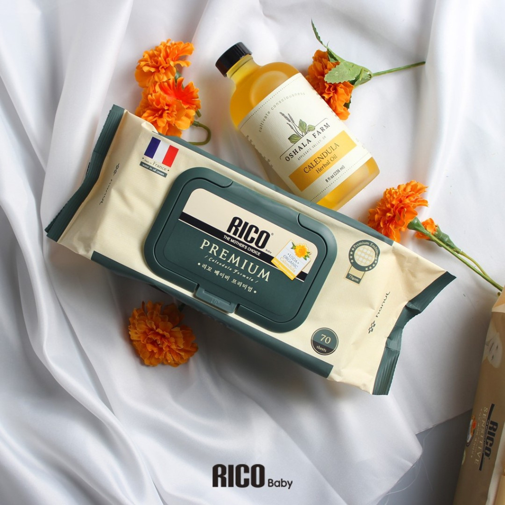 Khăn Ướt Em Bé RICO Premium An Toàn, Dịu Nhẹ Và Lành Tính Cho Da Bé 70 Tờ