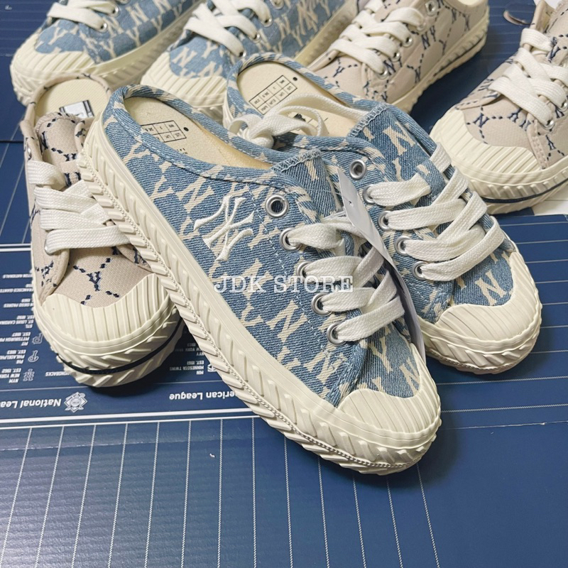 Sục Mule MLB Monogram |Sục NY Chữ Nhỏ Hàng Trung