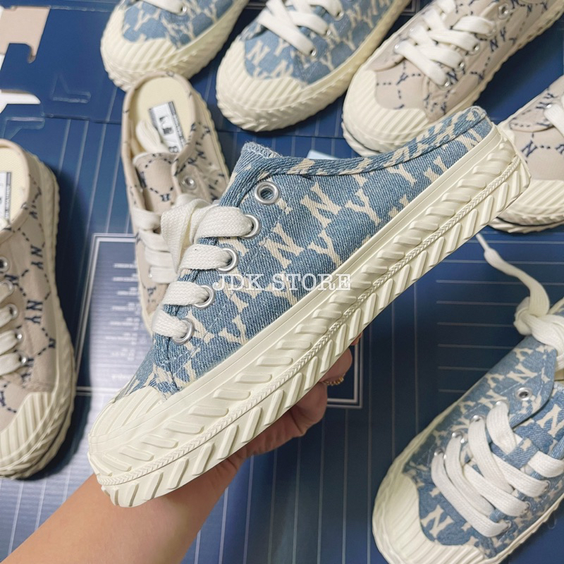 Sục Mule MLB Monogram |Sục NY Chữ Nhỏ Hàng Trung