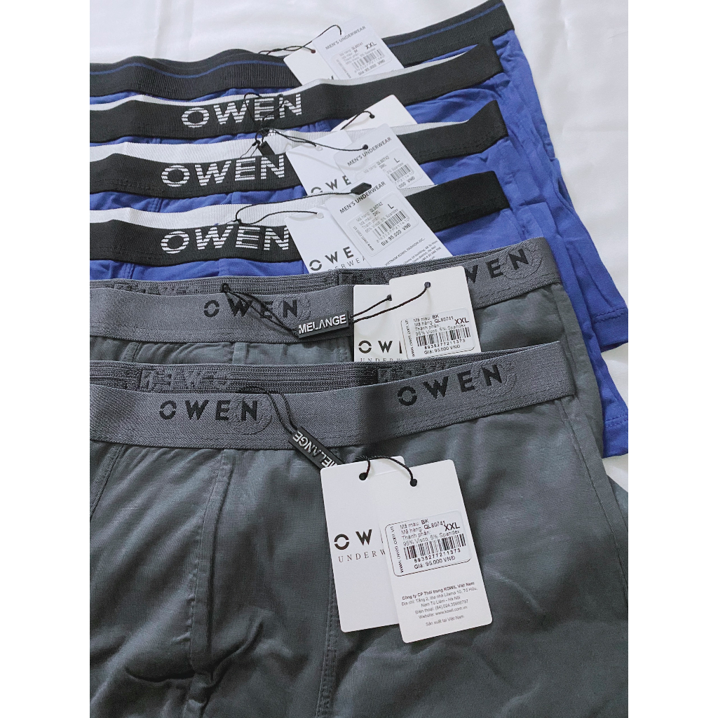 Combo 4 sịp Boxer OWEN ❤️FREESHIP❤️Quần Sịp Đùi Nam kháng khuẩn cao cấp, Chính hãng full tem mác