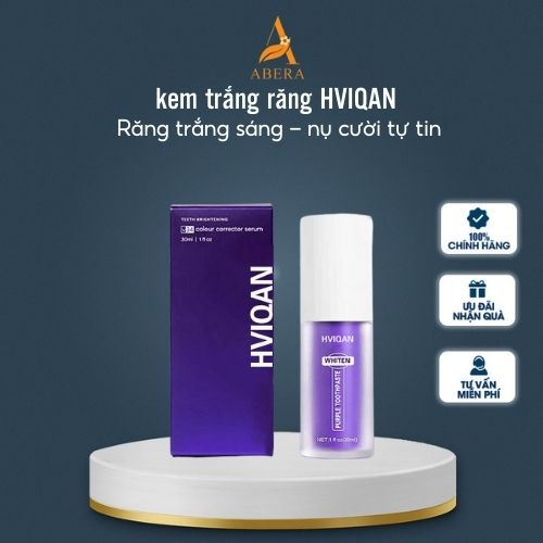 Serum trắng răng HVIQAN - kem đánh răng dạng gel, giúp đánh răng trắng sáng, thơm miệng, bảo vệ răng, vệ sinh răng miệng