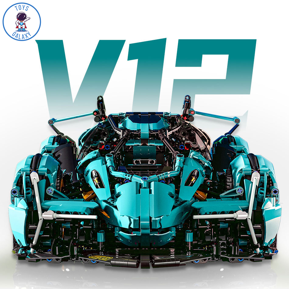 Đồ Chơi Lắp Ráp Mô Hình Điều Khiển Từ Xa RC Siêu Xe Lamborghini V12 Vision GT Tiffany Blue / Bugatti Tỉ Lệ 1:8 MY88001B