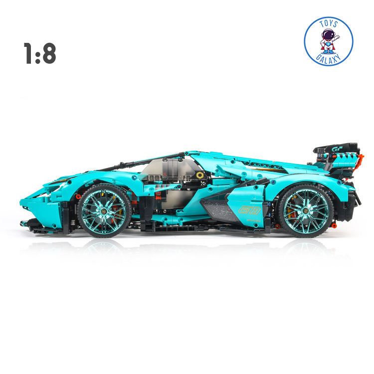 Đồ Chơi Lắp Ráp Mô Hình Điều Khiển Từ Xa RC Siêu Xe Lamborghini V12 Vision GT Tiffany Blue / Bugatti Tỉ Lệ 1:8 MY88001B