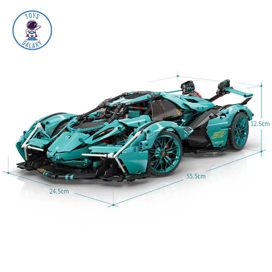 Đồ Chơi Lắp Ráp Mô Hình Điều Khiển Từ Xa RC Siêu Xe Lamborghini V12 Vision GT Tiffany Blue / Bugatti Tỉ Lệ 1:8 MY88001B