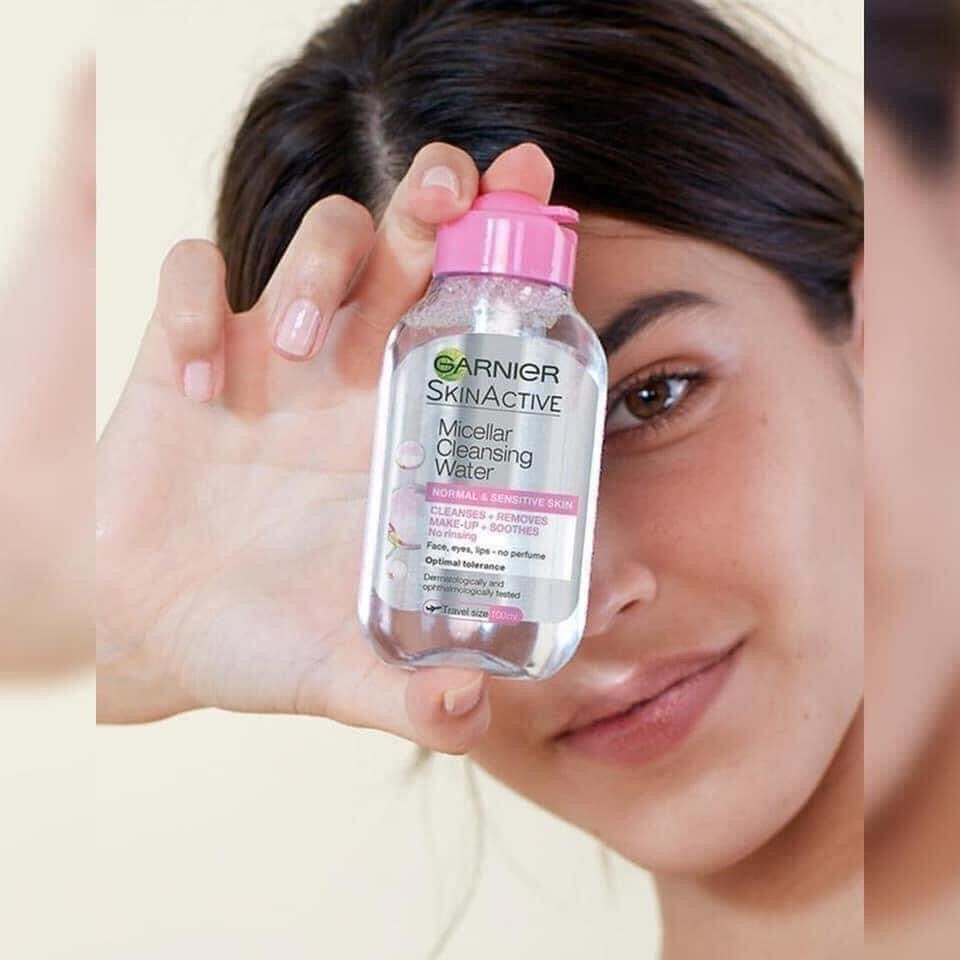 Nước tẩy Trang Garnier Skin Active Oil Infused Micellar Cleansing Water dầu vàng cho mọi loại da 50ml-Giao màu ngẫu nhên