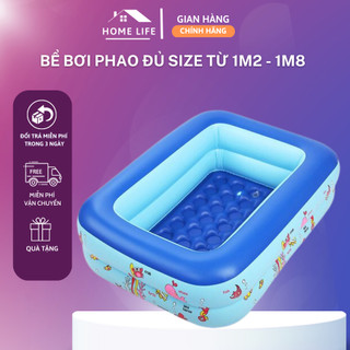 [ FREE SHIP ] Bể Bơi Phao, Bể Bơi Cho Bé 2-3 Tầng Hình Chữ Nhật Tắm Cho Bé