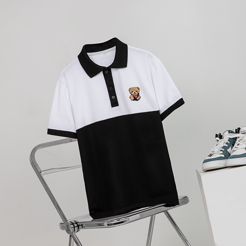 Áo Polo Teddy Gấu Siêu Đáng Yêu Logo Thêu