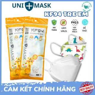 Set 100 chiếc khẩu trang trẻ em 4 lớp kf94 uni mask kháng khuẩn và chống bụi mịn