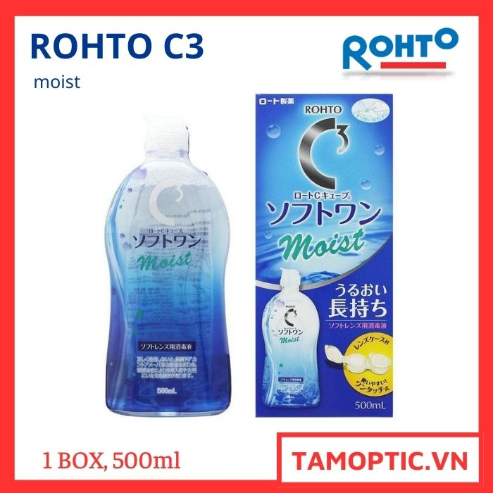 Dung dịch ngâm kính áp tròng ROHTO C3 Softone Moist Contact Lens Solution