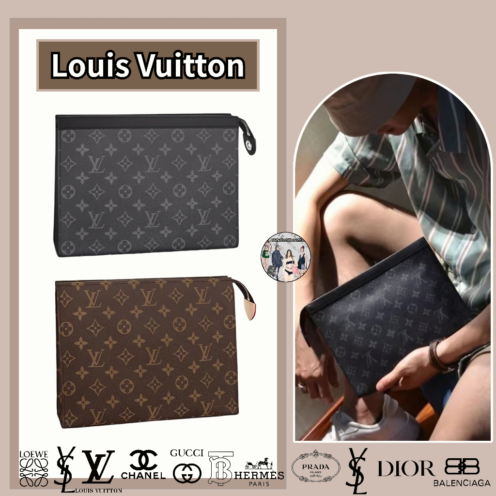 Louis Vuitton Men's Pochette Brown Cloth ref.793638 - Joli Closet