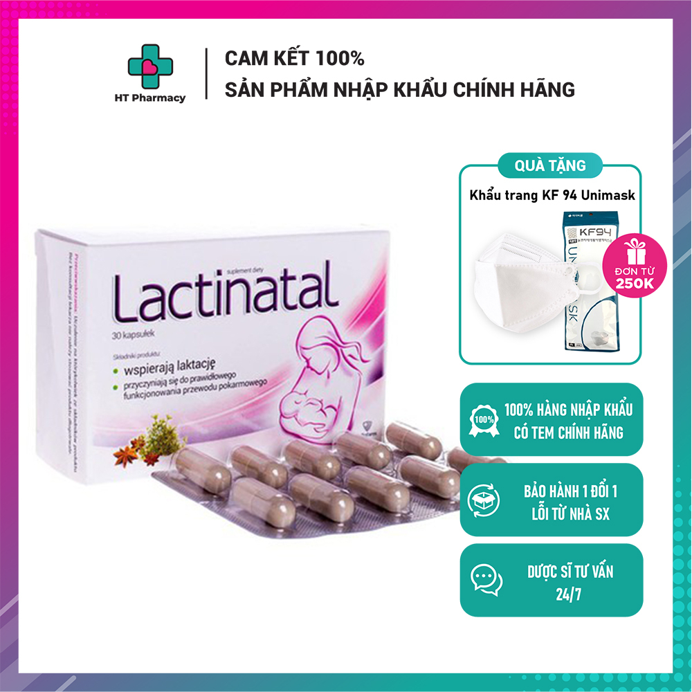 (Date T8-2023) Viên Uống Lactinatal - Giúp Tăng Tiết Sữa và Tiêu Hóa Tốt cho Mẹ