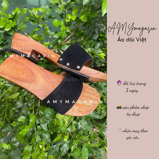 guốc gỗ phụ kiện mặc áo dài