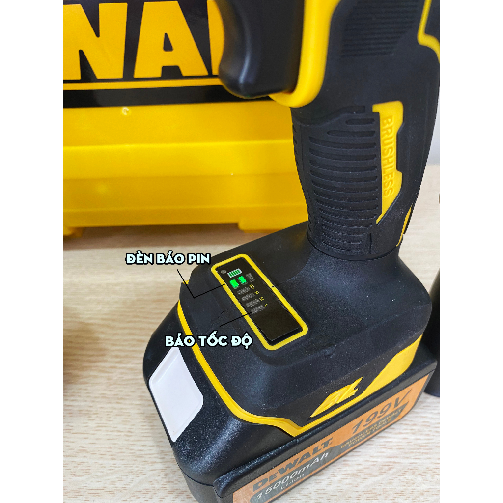 Máy khoan pin DWT 199V kèm tay cầm, khoan  tường, bắt vít, dùng liên tục 4 tiếng - Bảo hành 12 tháng