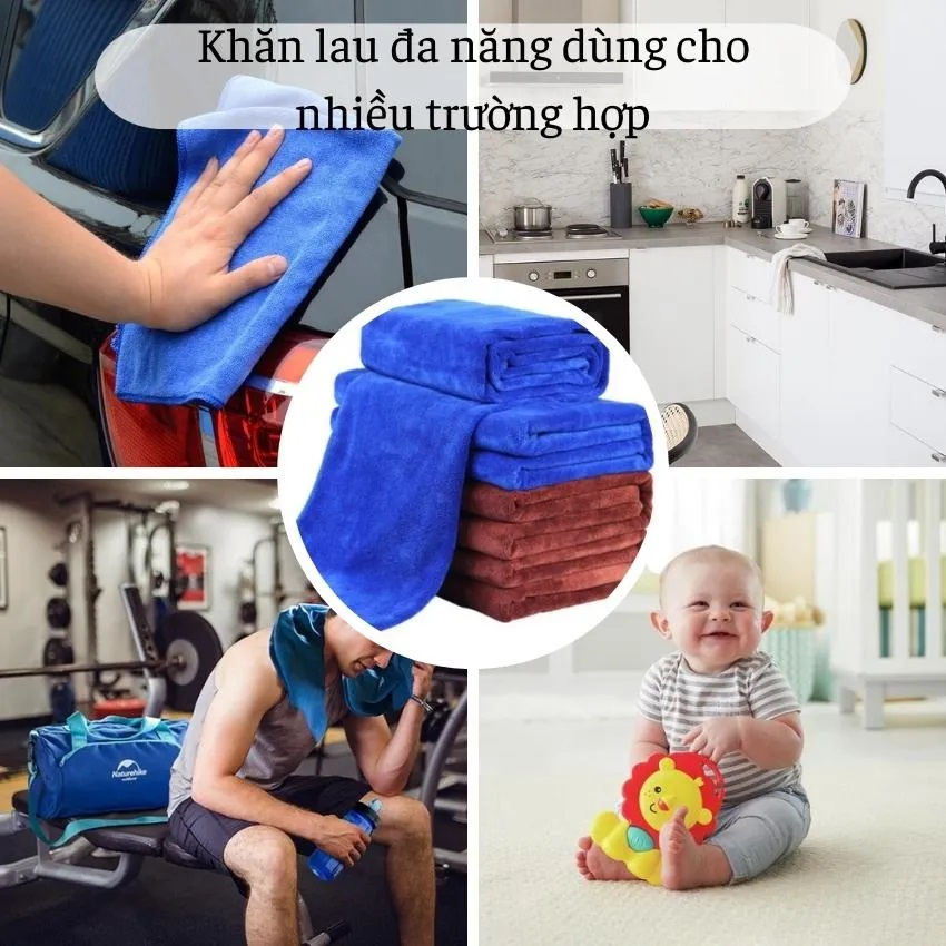 Khăn lau xe ô tô, xe máy GIÁ SIÊU RẺ, cỡ lớn 30*70cm - chất nhung siêu mềm siêu thấm không đổ lông dễ dàng giặt sạch XTU