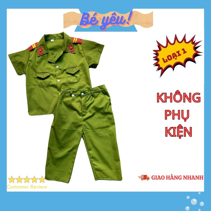 Bộ Quần Áo Công An Giao Thông Trẻ Em _ Trang Phục Cảnh Sát Hình Sự Cho Bé Từ 8-30kg