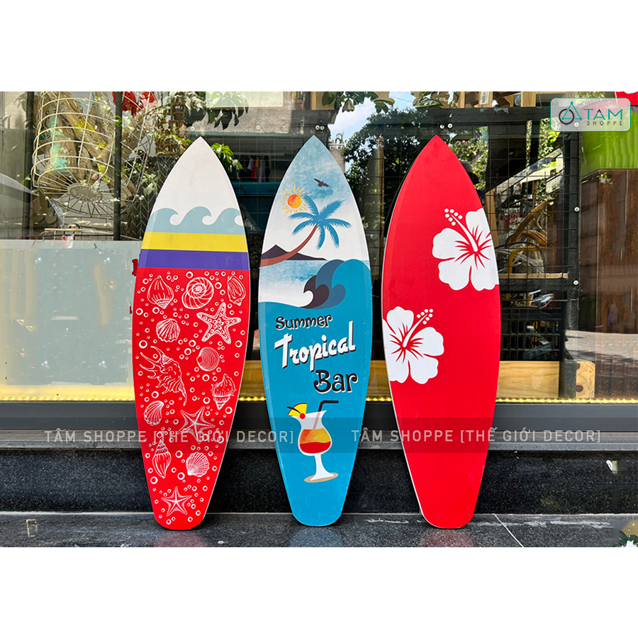 Ván lướt sóng trang trí chủ đề Tropical bar cao 90cm VLS-01