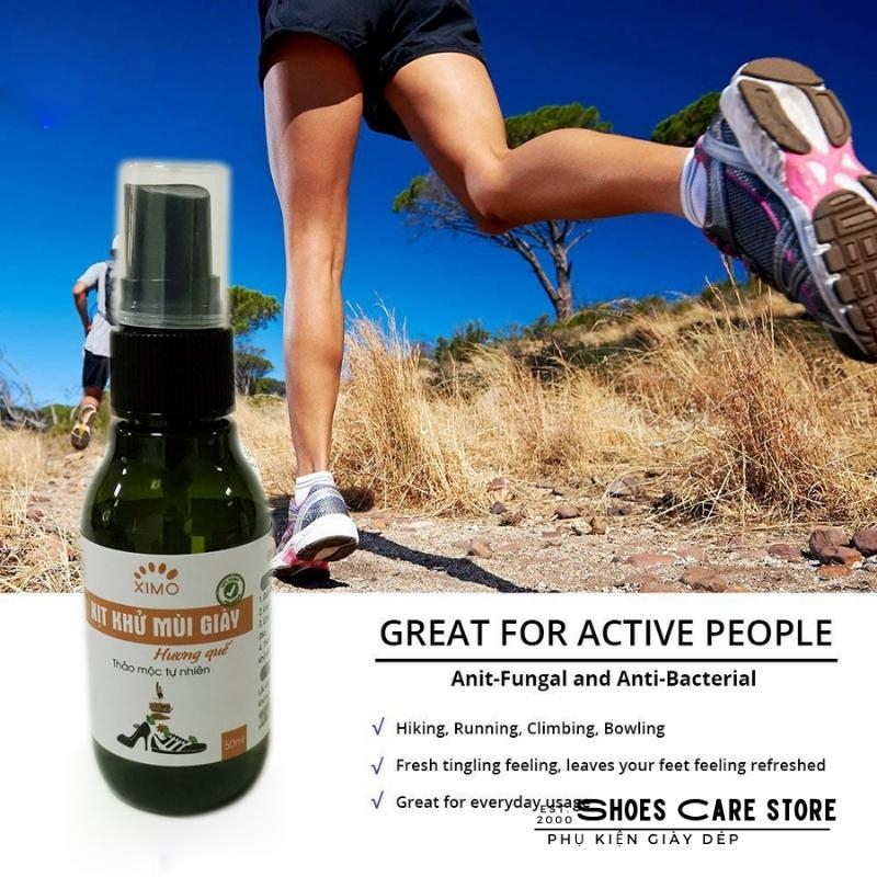 Chai xịt khử mùi giày Hương Quế, Hương xả, Chanh công nghệ Nano Bạc mùi dịu nhẹ thơm đánh tan mùi hôi