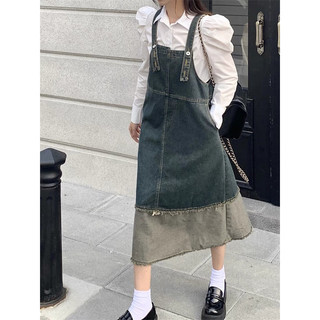 (H222) Đầm Yếm Dài Jean Phối Màu Phong Cách Hàn Quốc ( Có Bigsize) ❤️