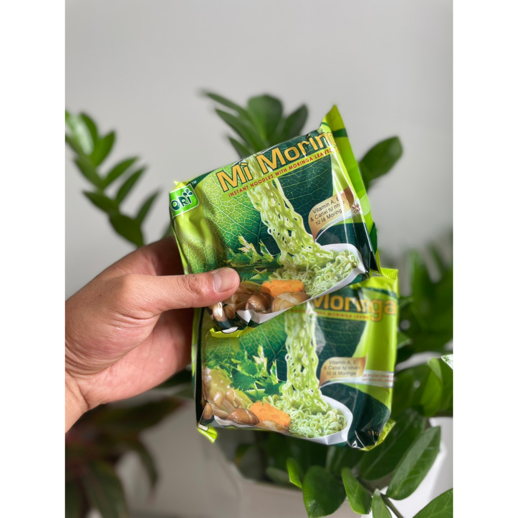 Mì gói chùm ngây moringa ít calo, mì tôm ăn không nóng dành cho mẹ và bé suy dinh dưỡng, người ăn kiêng (có gói gia vị)