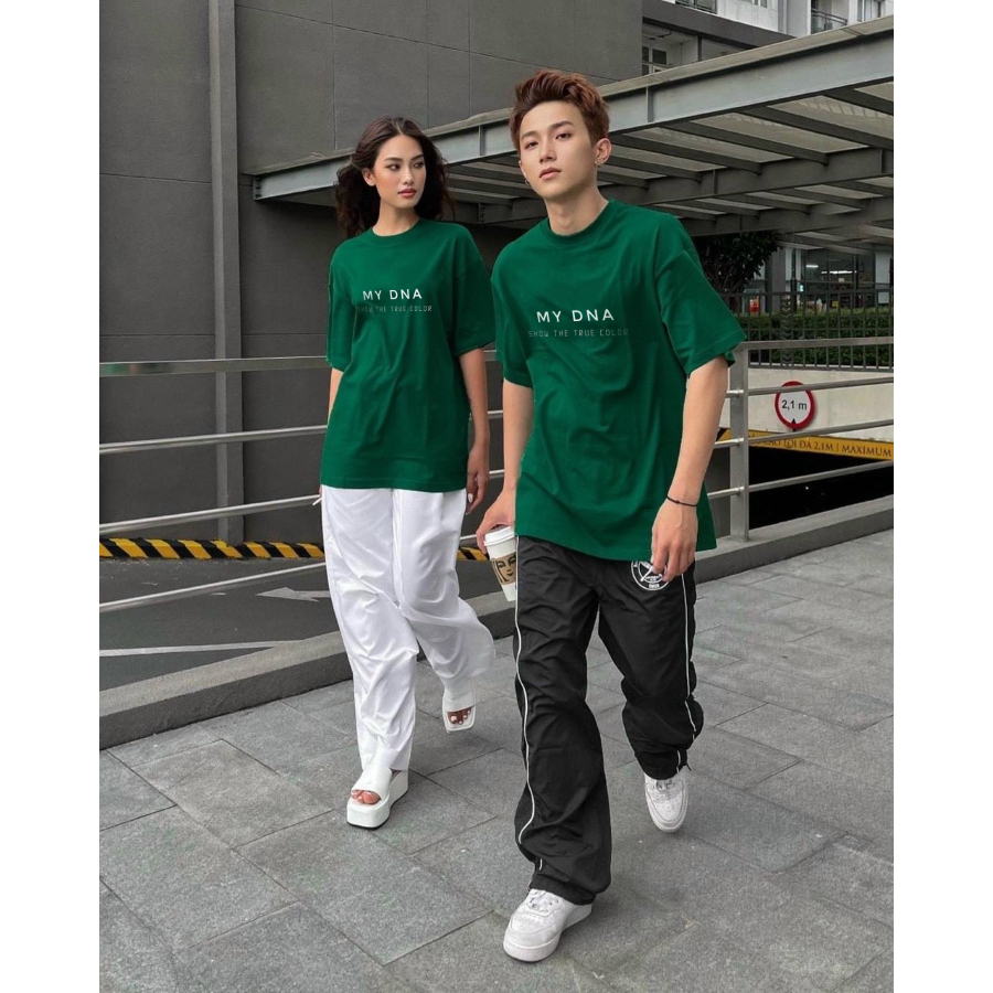 Áo phông thun xanh lá local brand có bigsize 100kg cặp đôi nam nữ tay lỡ form rộng unisex cotton basic tee fullbox MYDNA